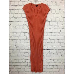 Rails Ashley Ribbed Knit Midi Dress Size S Coral Orange